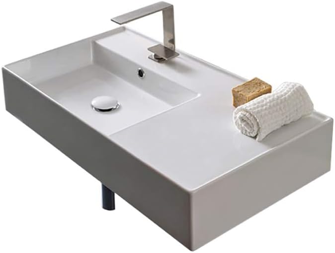 One Hole White Bathroom Sink R833