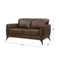 Brown Top Grain Leather Loveseat I945788