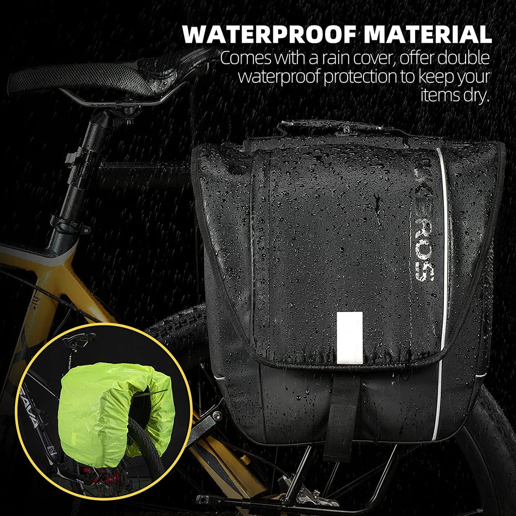 30L Waterproof Bike Pannier Bag with Rain Cover I200666