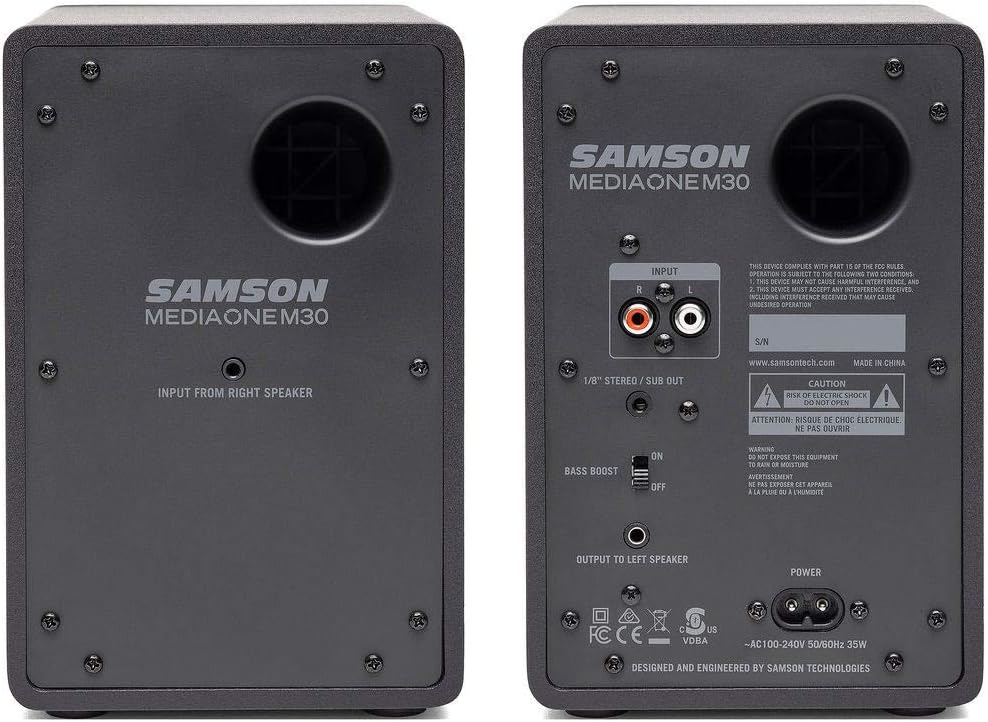 Powered Studio Monitors with Isolation Pads and Stereo Mini Cable N78897