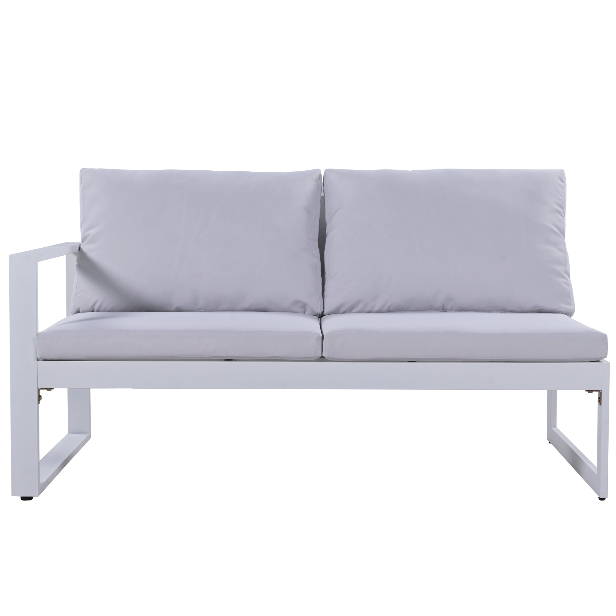 Industrial Style Outdoor Sofa Combination Set with 2 Love Sofa, 1 Single Sofa, 1 Table, 2 Bench K5966