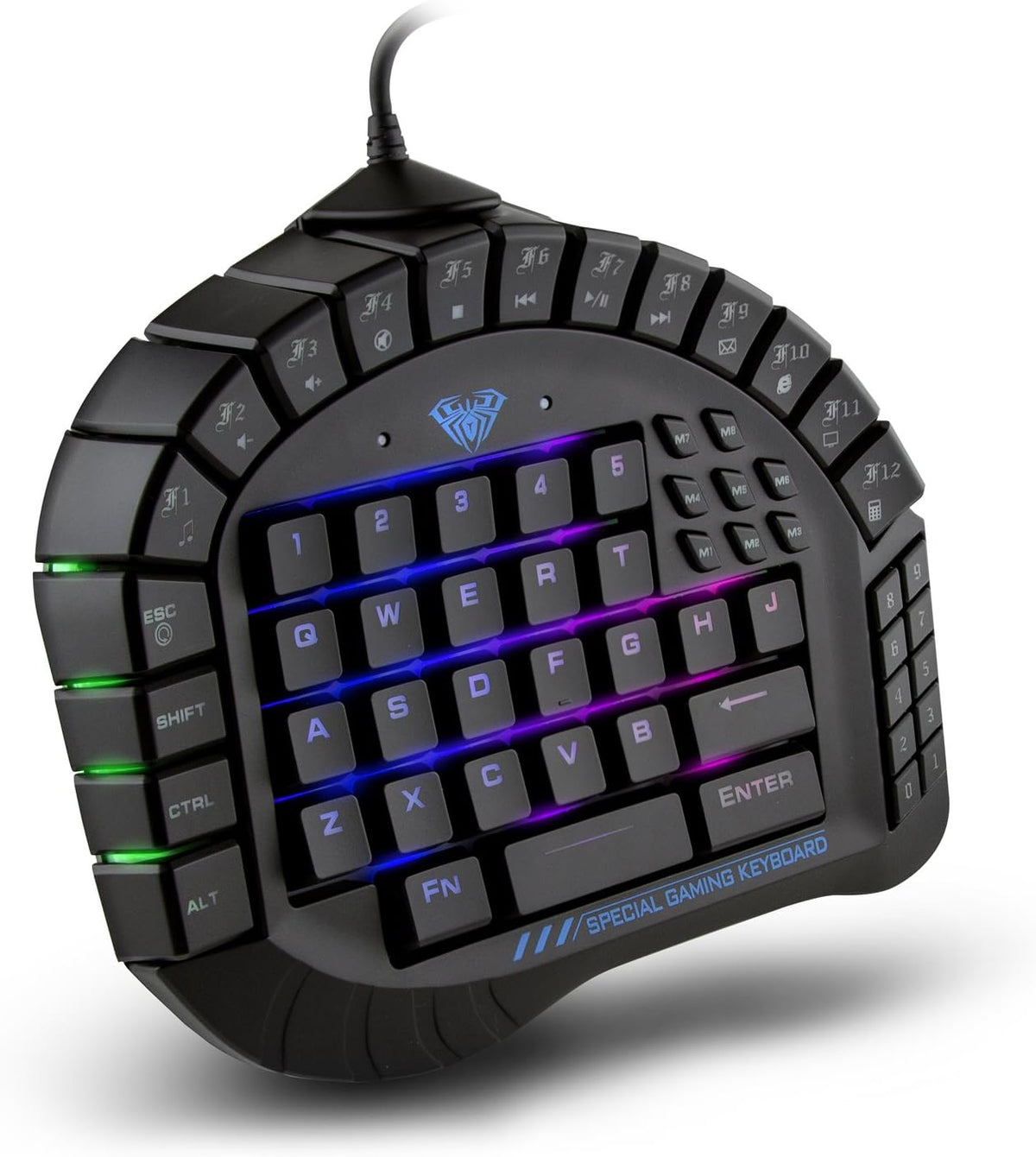 One Handed Mechanical Gaming Keyboard with RGB Backlit Effects B387