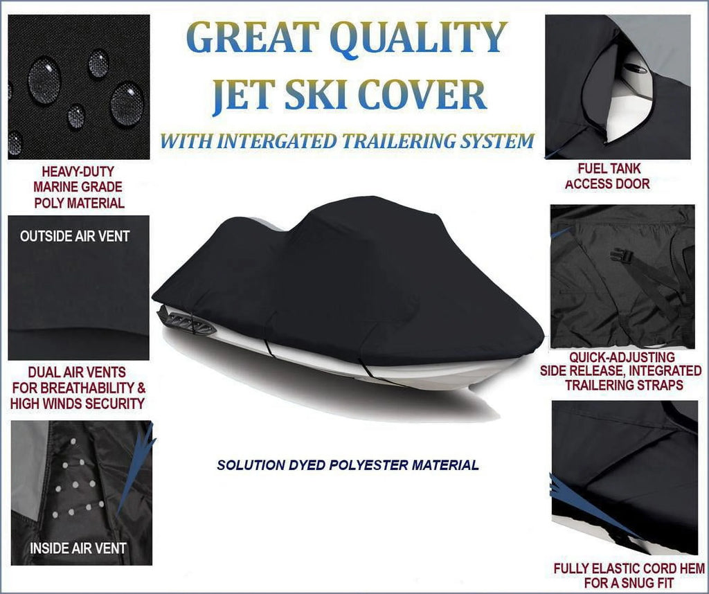 Black 600 Denier JetSki Cover for Honda AquaTrax F-15 / F-15X 2008 2009 Q592