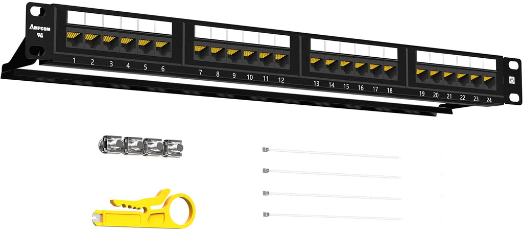 CAT6 48 Ports Patch Panel, 2U, 19 inch, RJ45 Ethernet, Pack of 2 B83017
