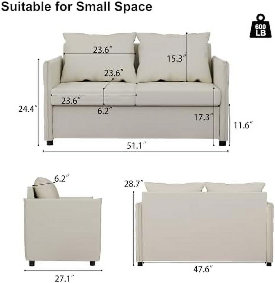 Fabric Loveseat Sofa 2-Seater Light Grey K209