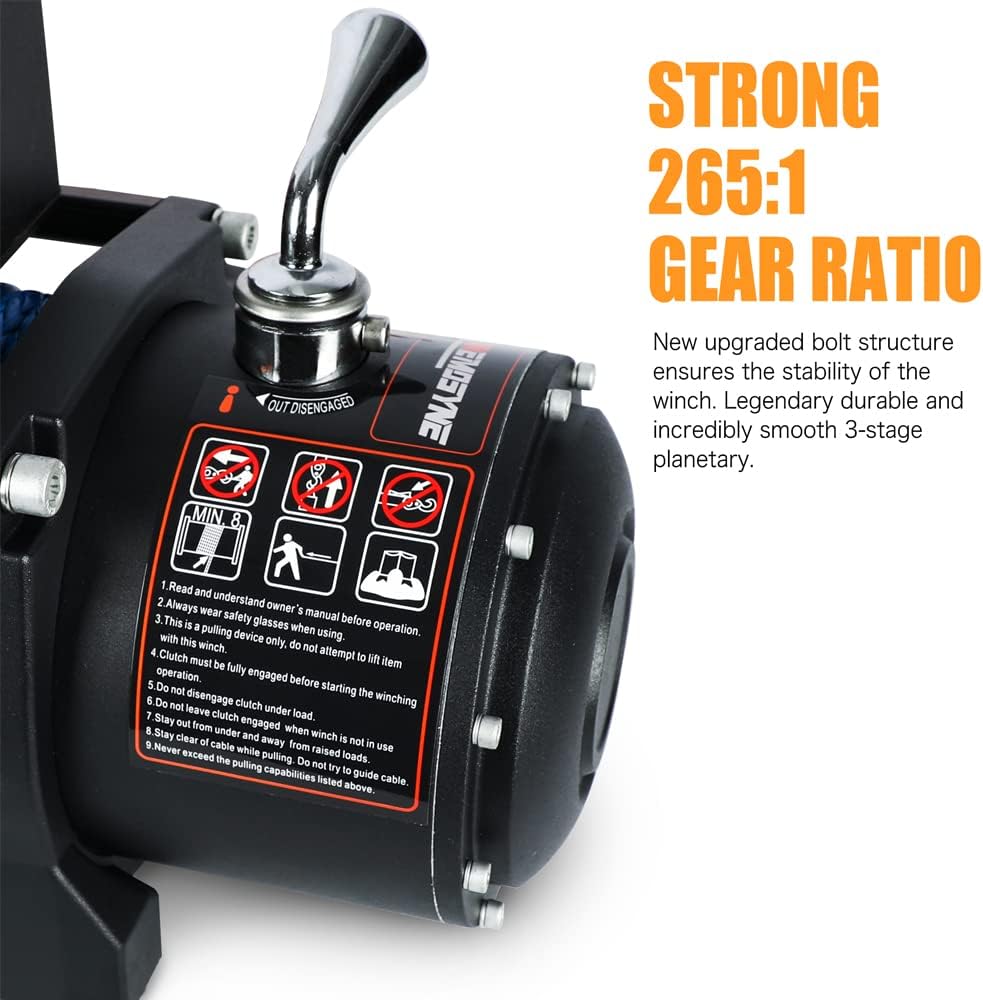 12000LBS Synthetic Rope Electric Winch Kit with Hawse Fairlead U275