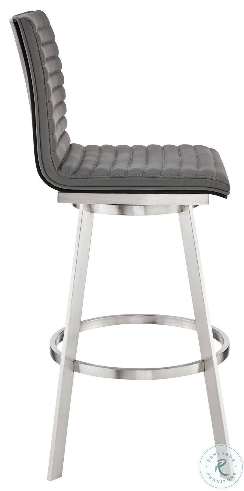 Gray Faux Leather Swivel Counter Height Stool O337868