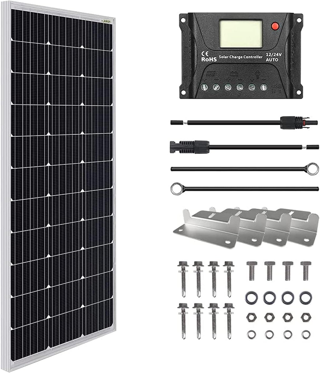 100W 12V Monocrystalline Solar Panel Kit with 30A PWM Charge Controller Z7844