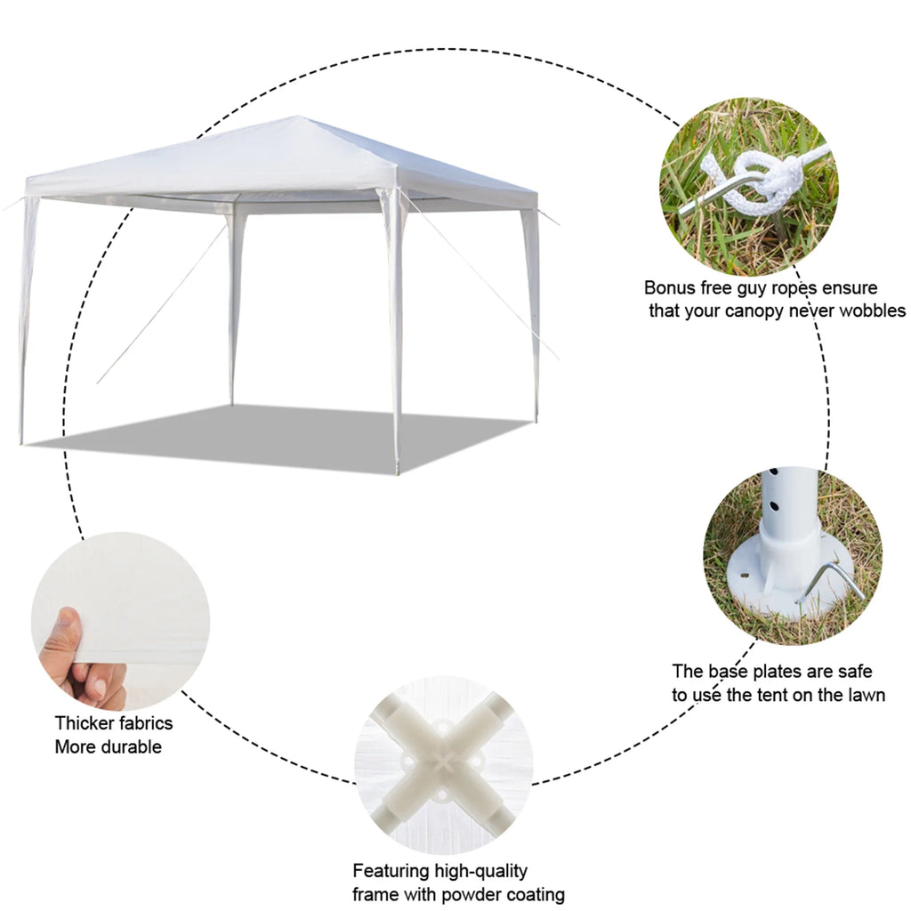 White 10 x 10ft Waterproof Party Tent B97549