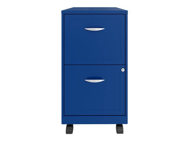 Blue 2 Drawer Steel Mobile Filing Cabinet L8664