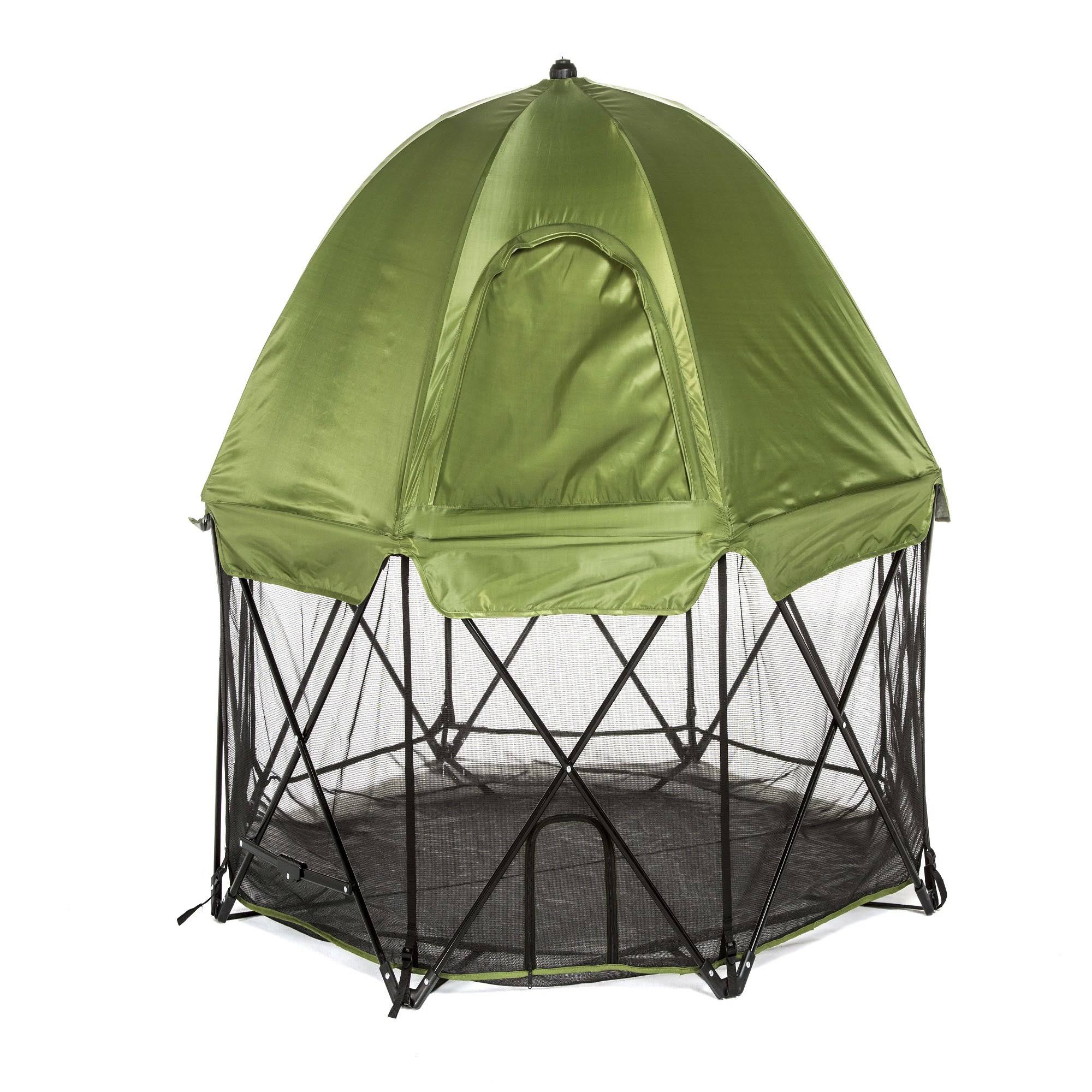 Green Eight Panel Pet Pen with Canopy X55702