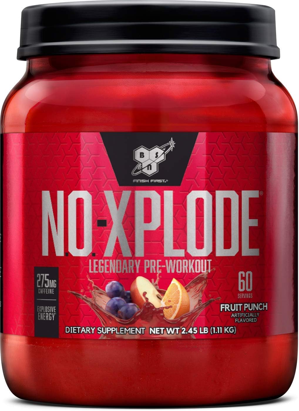 60 Servings Fruit Punch Pre Workout Supplement with Creatine and Beta-Alanine E6592