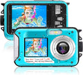 Waterproof 48MP 10FT Underwater Digital Camera 2.7K Video, Blue, Pack of 2 E9054
