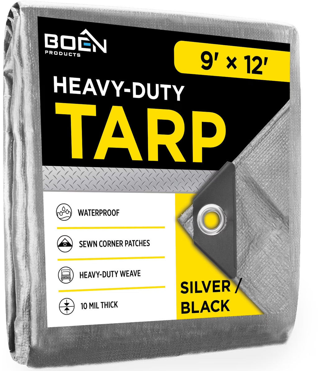 9 x 12 Silver/Black Tarp J541888