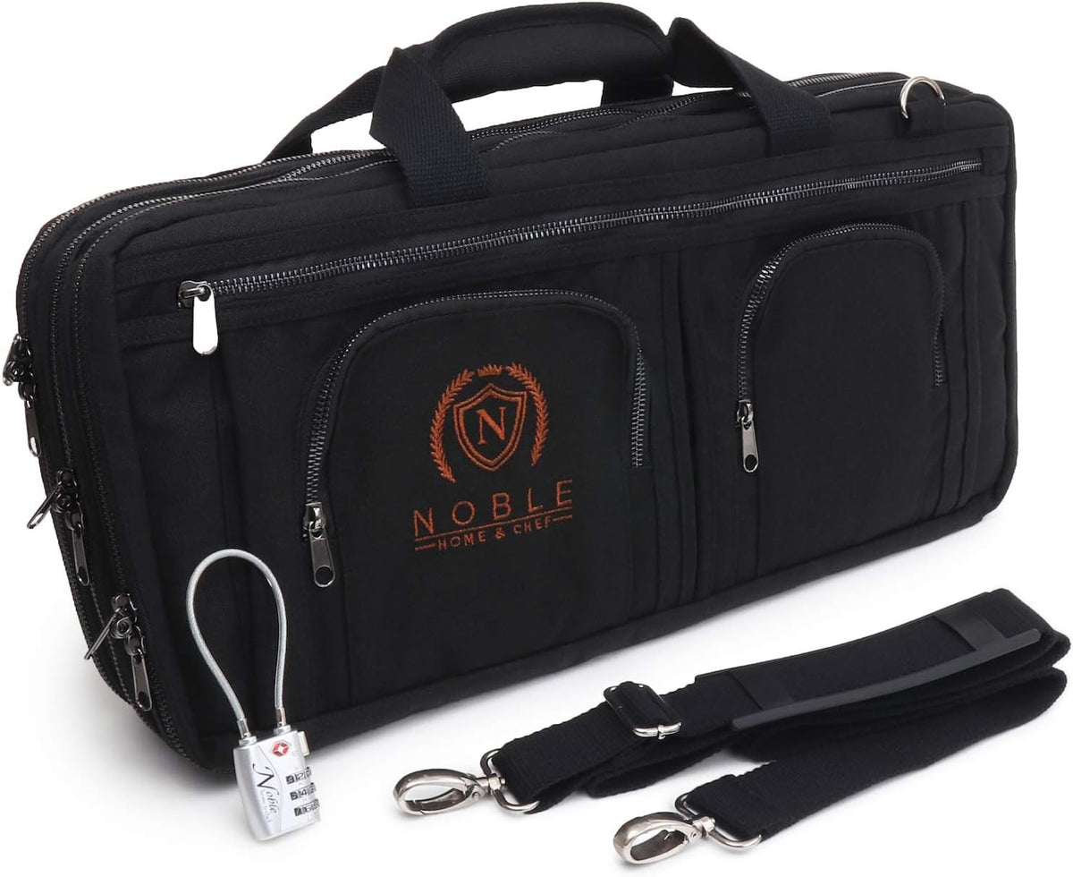 Waxed Canvas Chef Knife Bag Holds 19 Knives with Large Storage Compartments (Khaki) W1764