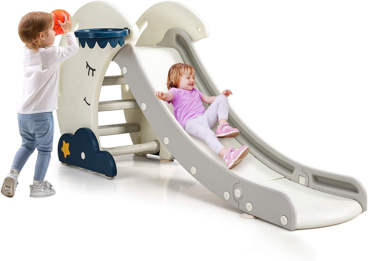 4 in 1 Folding Toddler Slide with Basketball Hoop P187