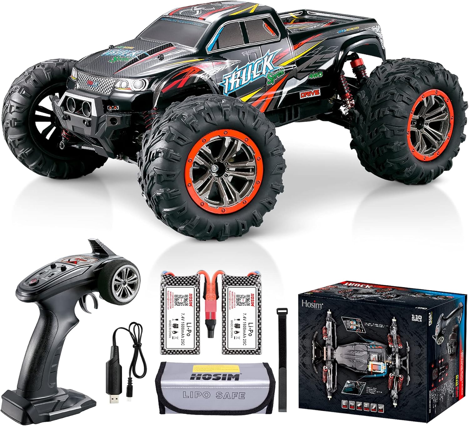 Black 1:10 Scale Radio Control Monster Truck G242956