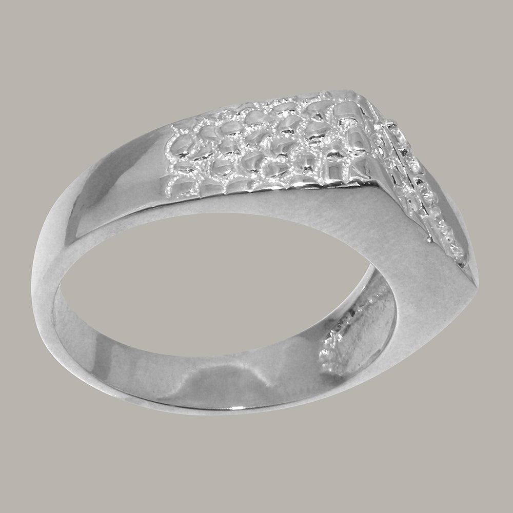 925 Sterling Silver Natural Diamond Mens Engagement Ring A442706