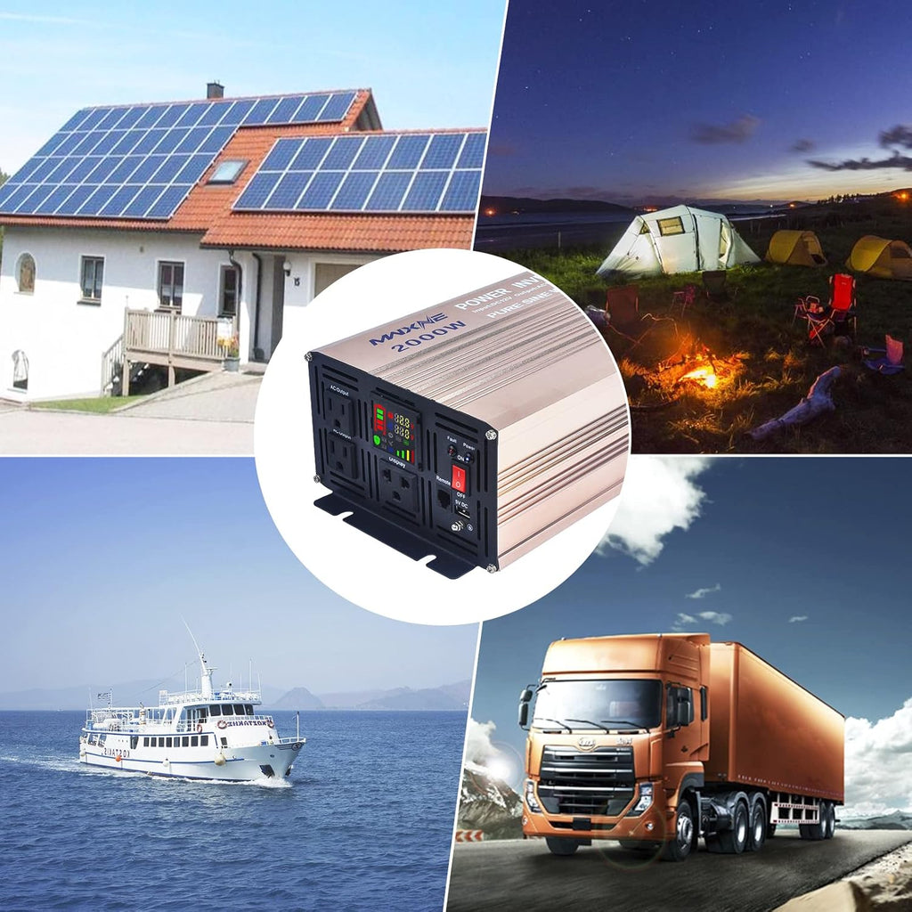 2000 Watts Pure Sine Wave Power Inverter with LCD Display L7299