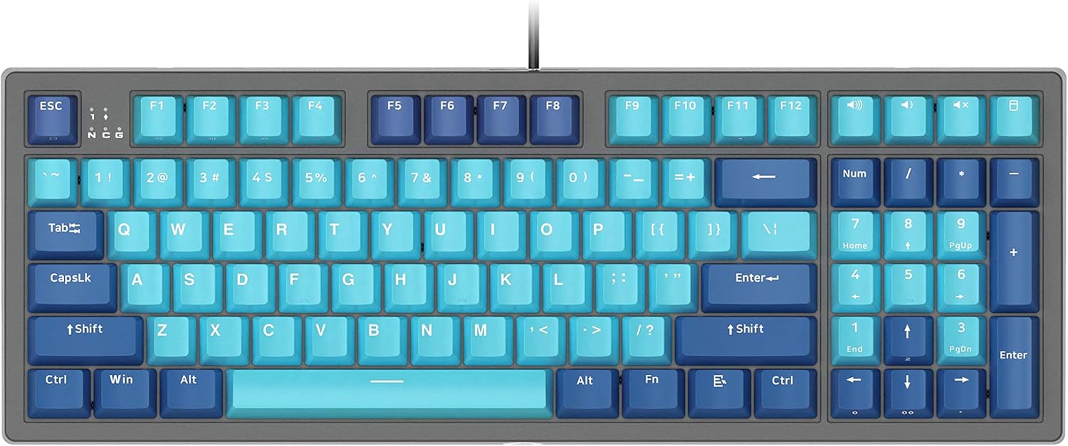Lilac Mechanical Gaming Keyboard, Cherry Brown Switch, 96 Keys, PBT Keycaps, White Backlit D811