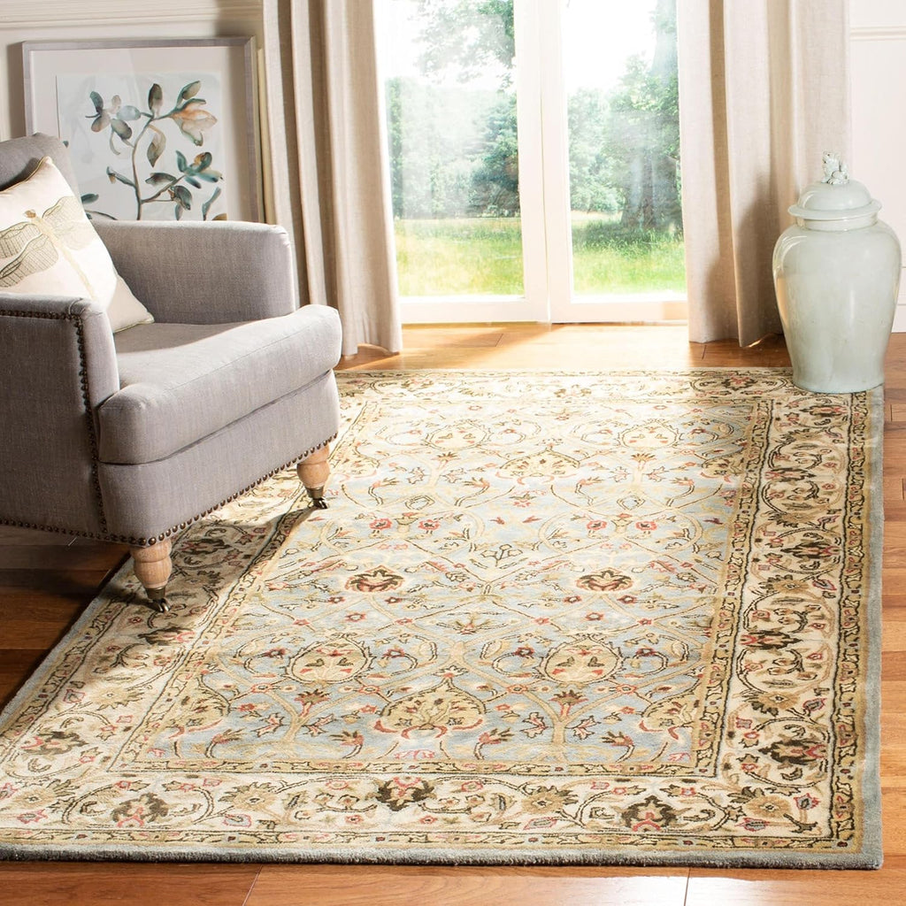 9'6" x 13'6" Light Green Beige Handmade Traditional Wool Area Rug N294
