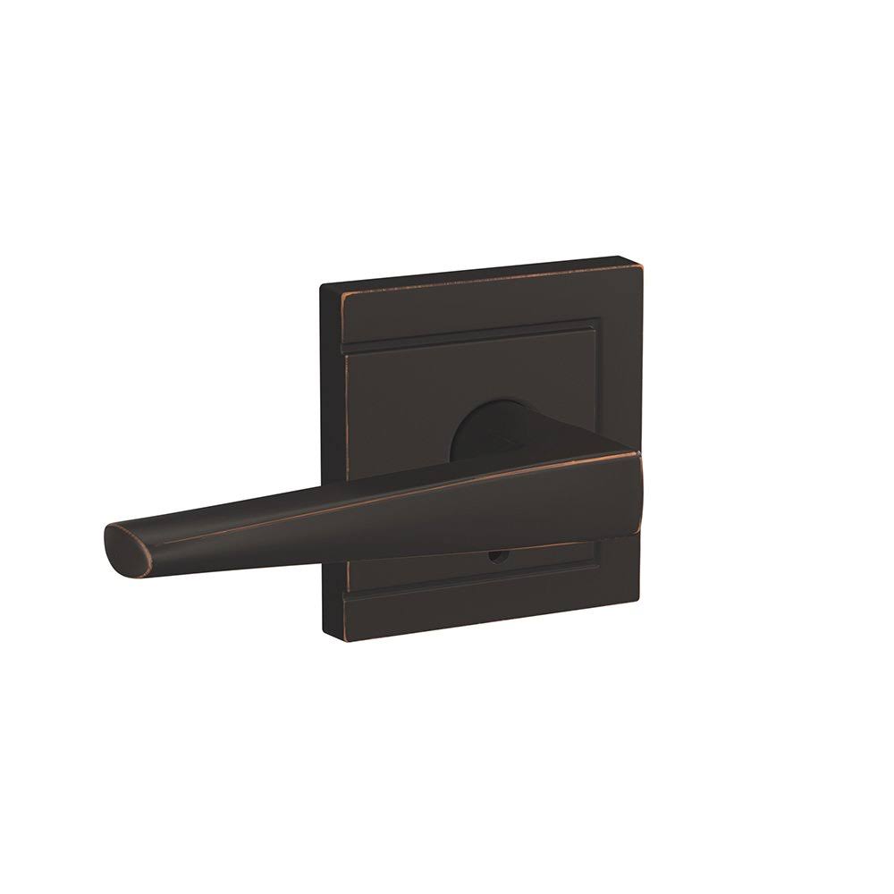 Aged Bronze Finish Lever with Passage and Privacy Lock Z4141