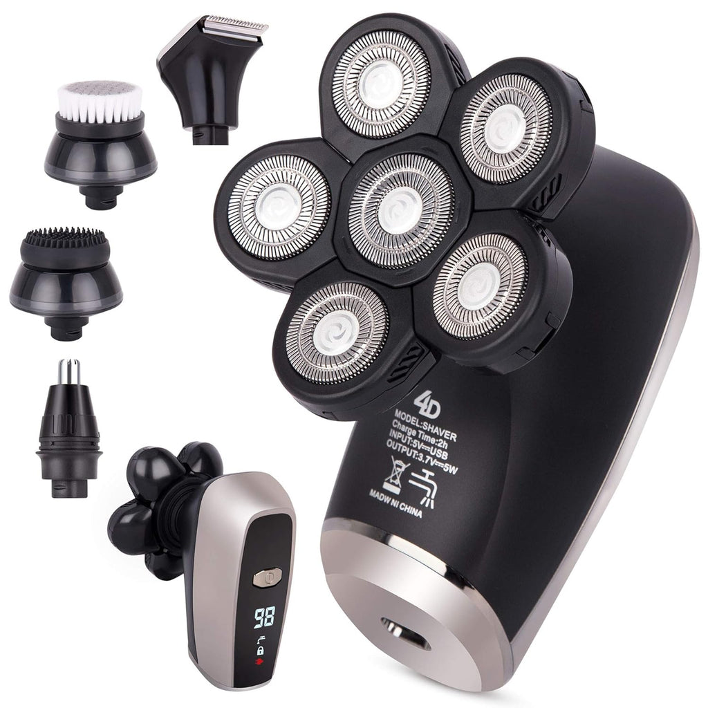 5-in-1 Electric Head Shaver, Cordless and Rechargeable, Pack of 2 B93992