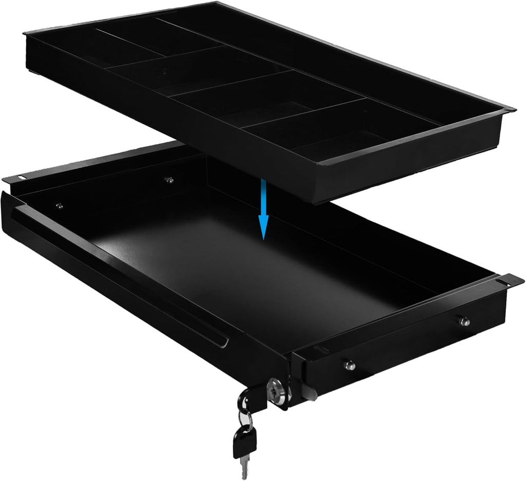 Under Desk Pull-Out Drawer with Lock Metal Pencil Drawer I3562