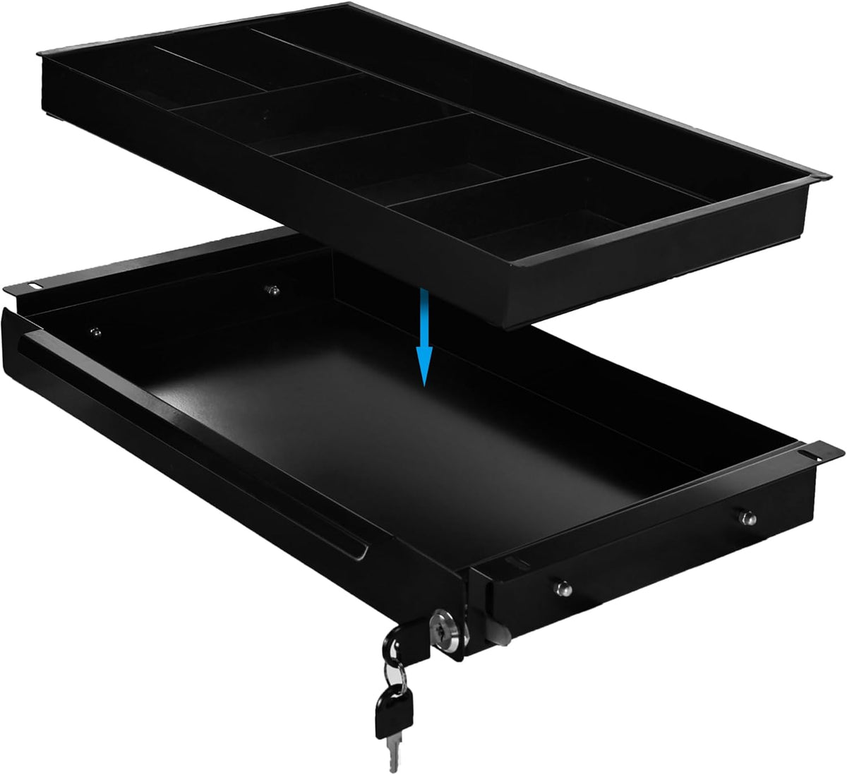 Under Desk Pull-Out Drawer with Lock Metal Pencil Drawer I3562