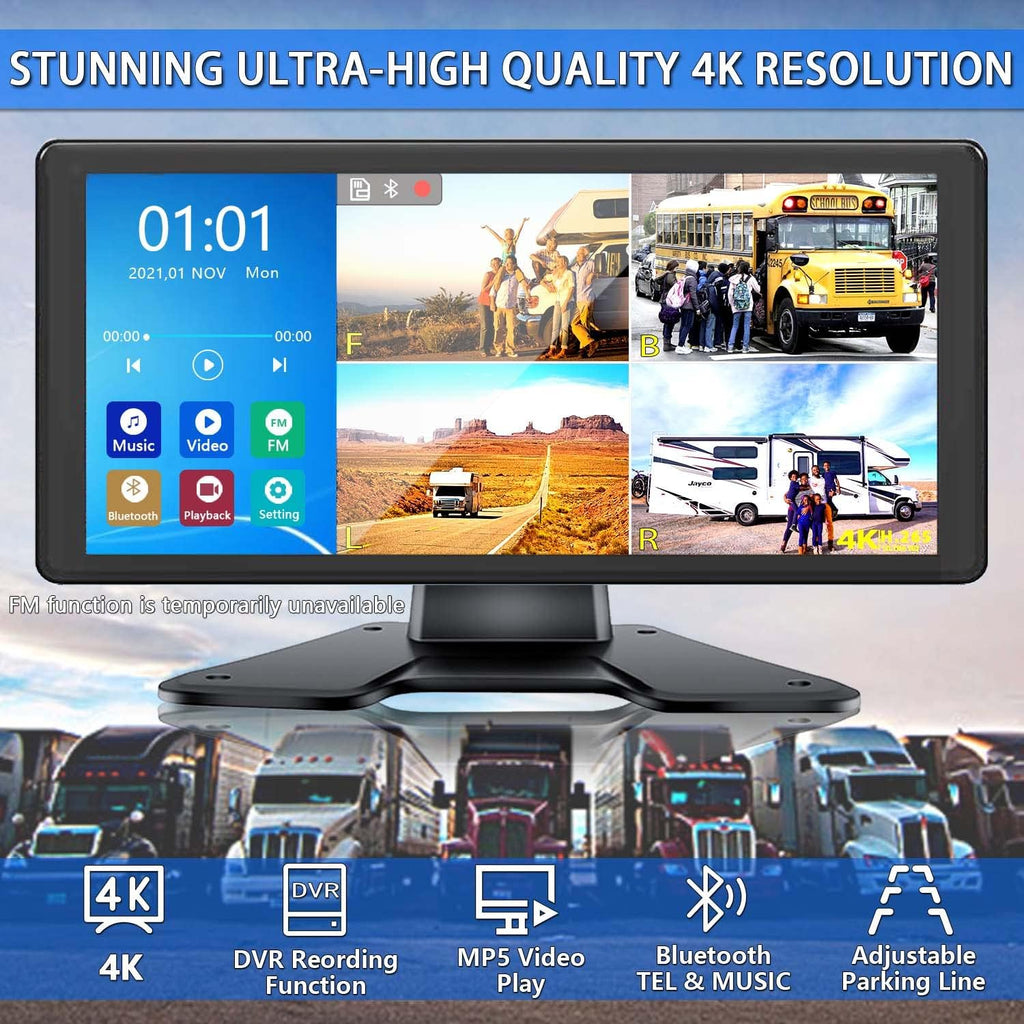 4K Backup Camera System with 10.36’’ Monitor and 4 AHD Camera N903