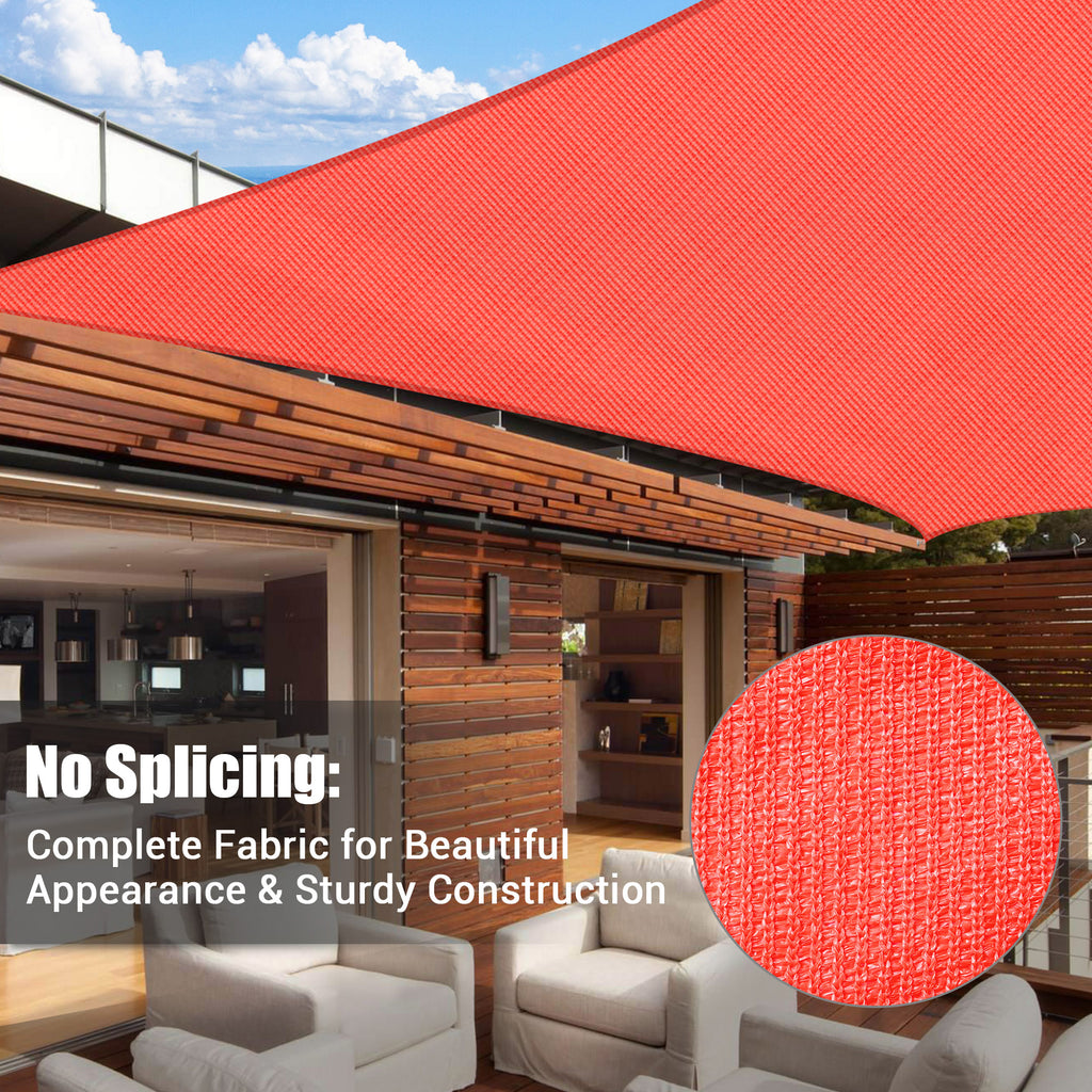 Watermelon Red 20x16Ft Rectangle Sun Shade Sail D844