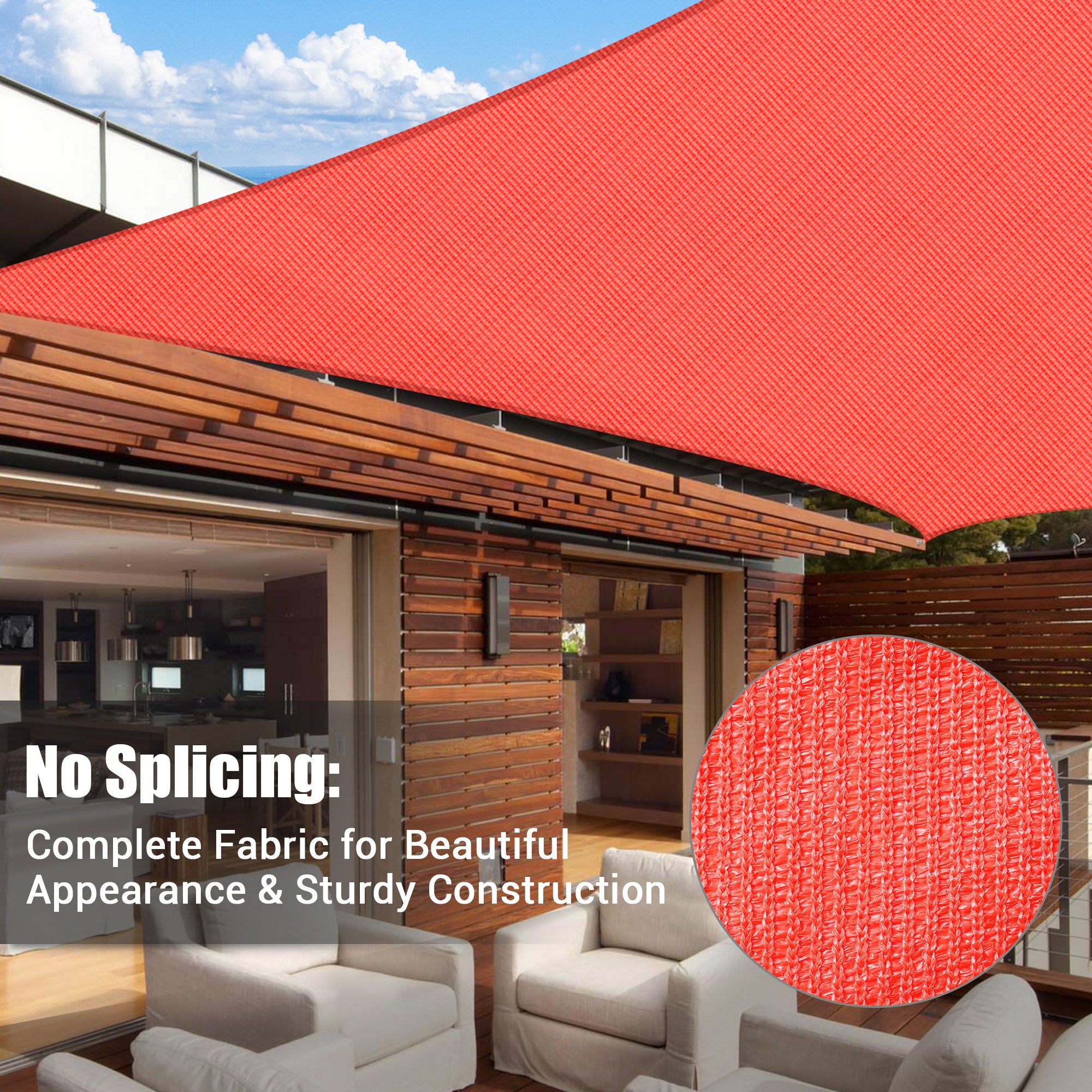 Watermelon Red 20x16Ft Rectangle Sun Shade Sail D844