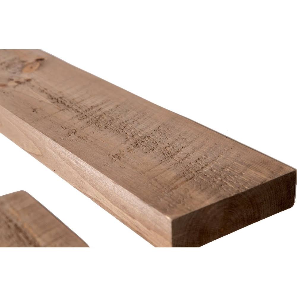 Rustic Wood Wall Shelf Set of 2 C9636