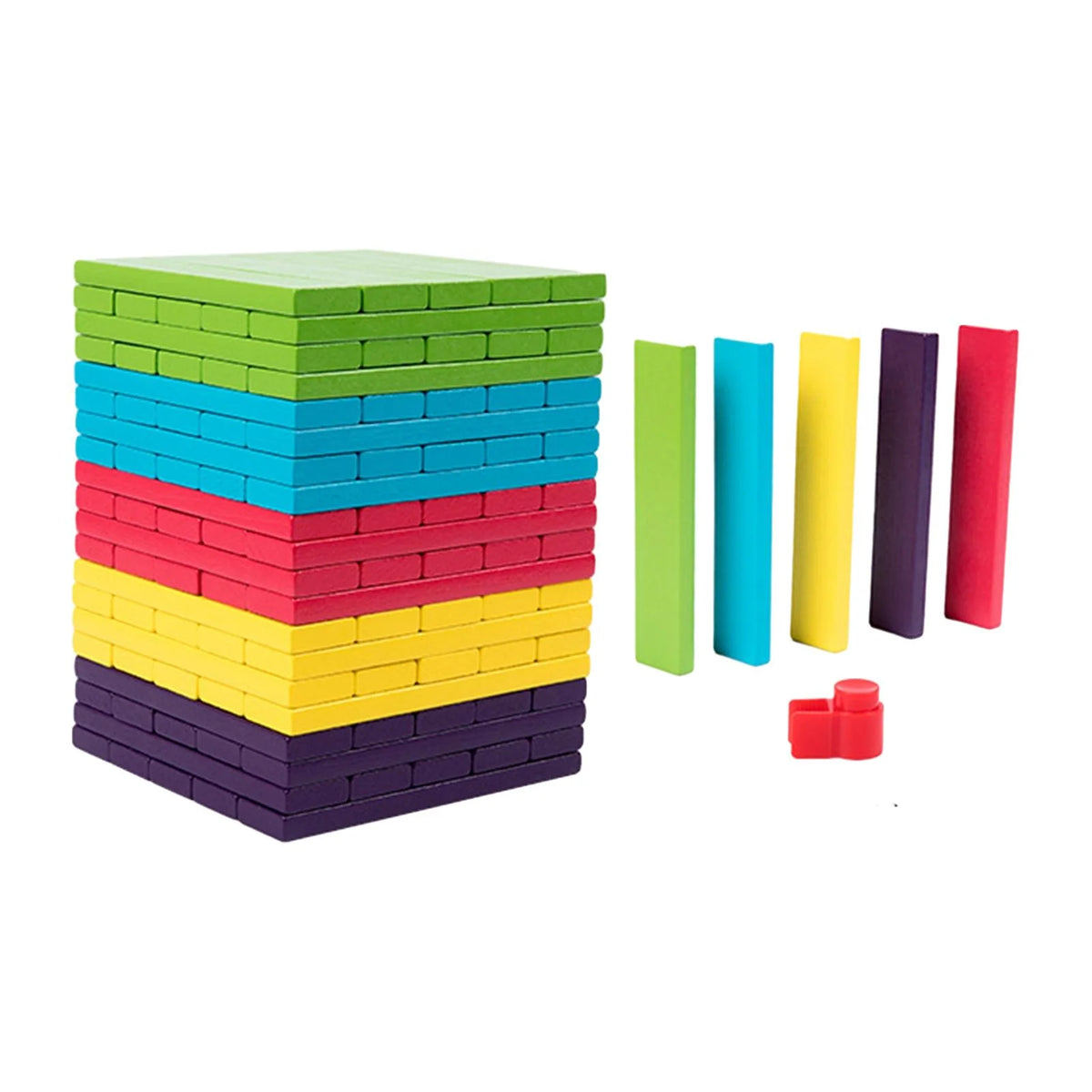 100 Pieces Wooden Blocks Stacking Game Building Kits Board Games V38452