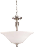 3 Light Semi Flush with Satin White Glass F85727