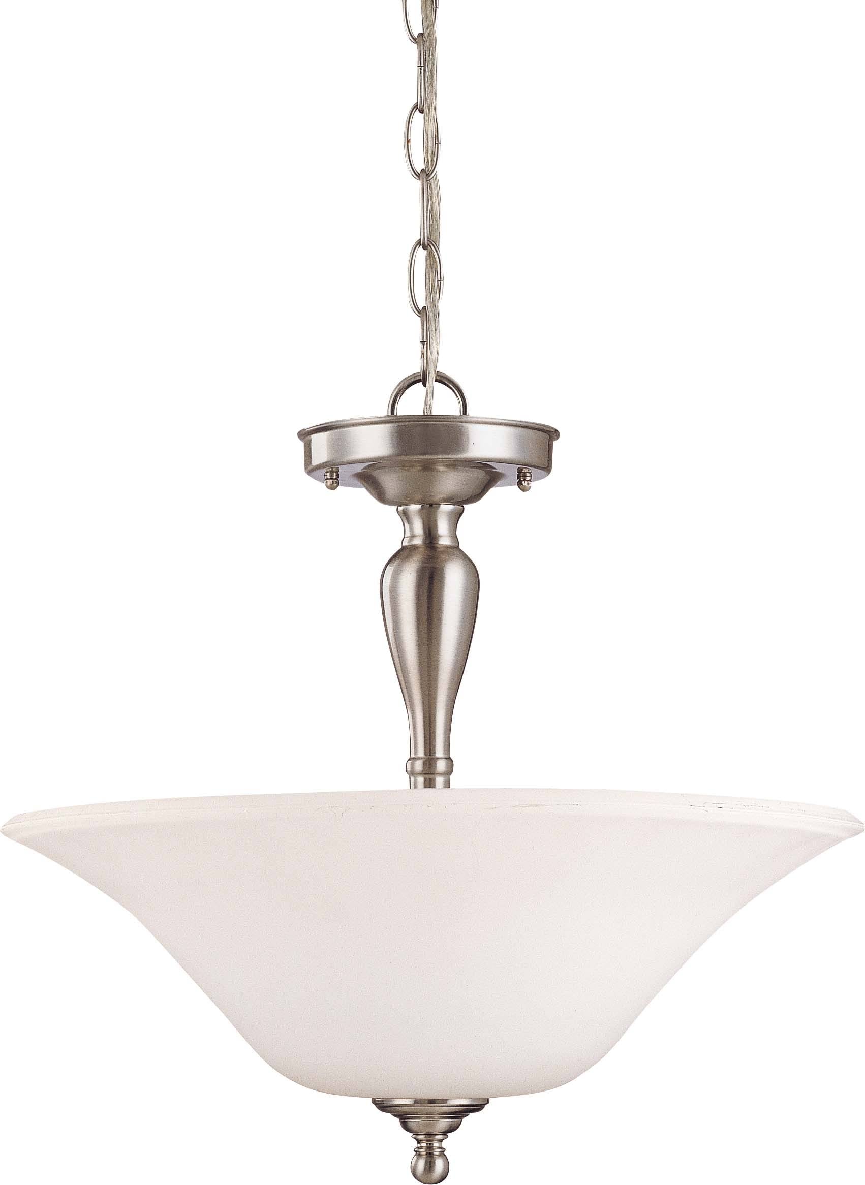 3 Light Semi Flush with Satin White Glass F85727