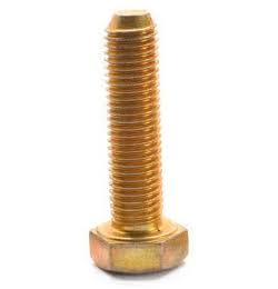 1 inch-8 x 3 3/4 inch Coarse Thread Grade 8 Hex Cap Screw, Alloy Steel Yellow Zinc Plated, Pk 5 F2483