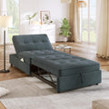 Convertible Sofa Bed with Storage Pocket, USB Ports, Foldable Ottoman Single Sleeper Sofa Chair, Deep Blue S616501