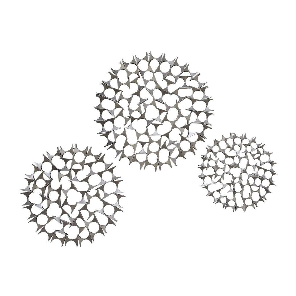 Metal Wall Decor (Set of 3) Silver Y40536
