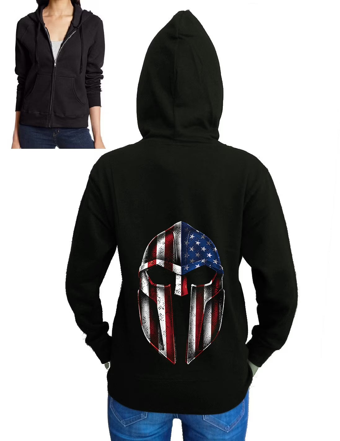 Black Fleece Zipper Hoodie Medium S442353