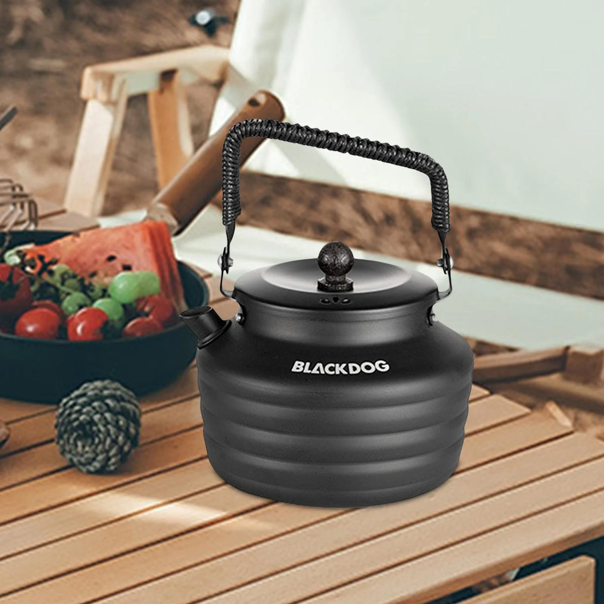 Compact Camping Kettle Teapot Aluminum Alloy Black Lightweight A62753