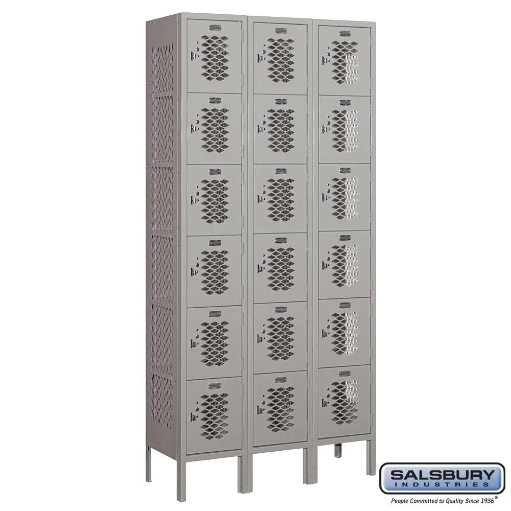 Vented Metal Locker - Six Tier - Gray T951264