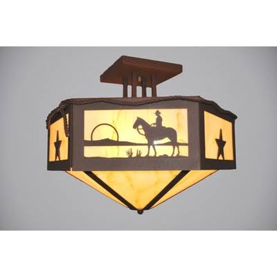 Hexagon Semi Flush Mount O7810