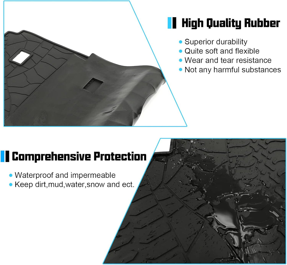 Black Rear Trunk Cargo Mat Trunk Liner Carpet M440