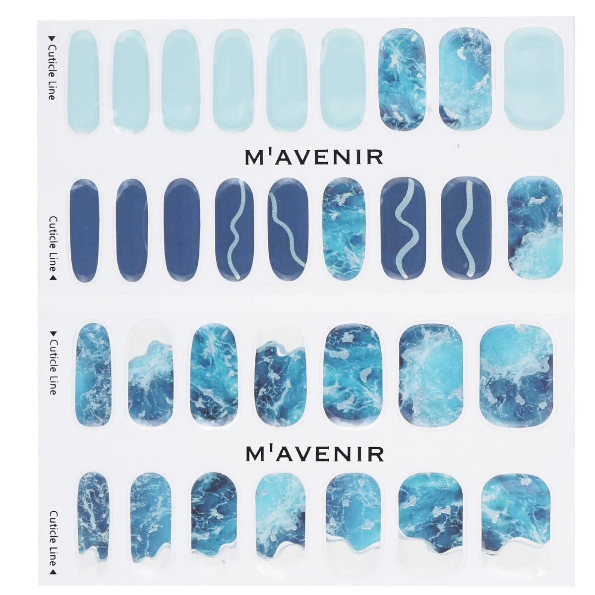 Deep Water Wave Nail Sticker 32pcs M8598