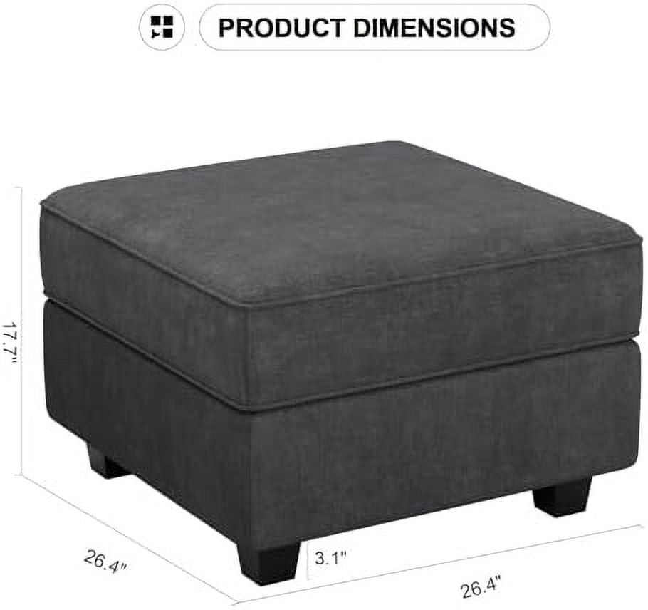 Black Fabric Modular Sectional Sofa with Ottoman N4719