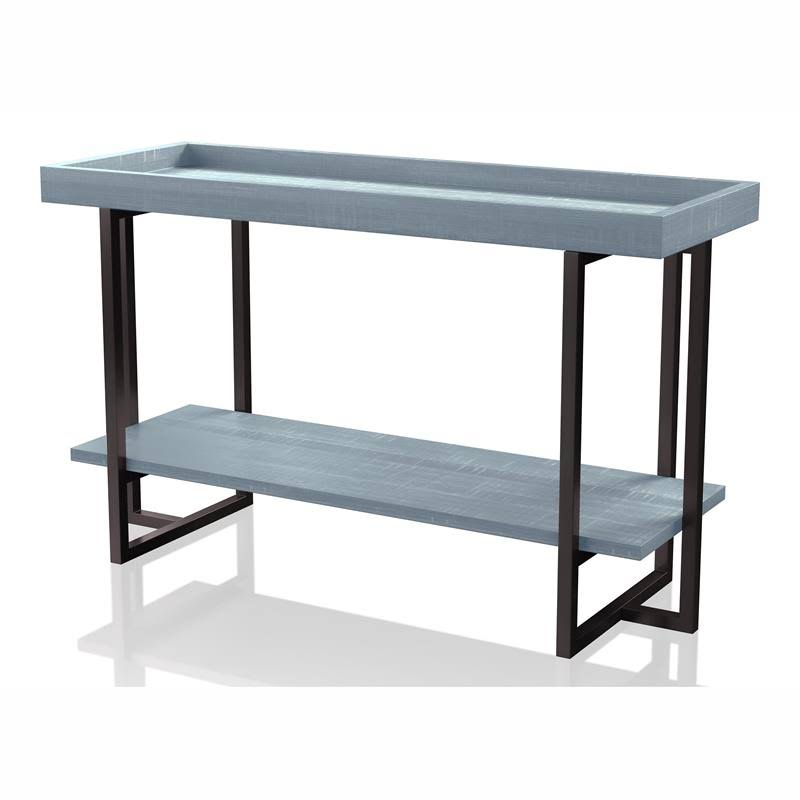 Antique Blue Wood Console Table D371240