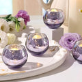 Round Gold Mercury Glass Candle Holder Set of 12 B39573