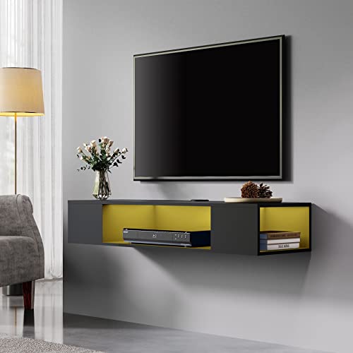 Black Floating TV Stand with Storage Space U9809