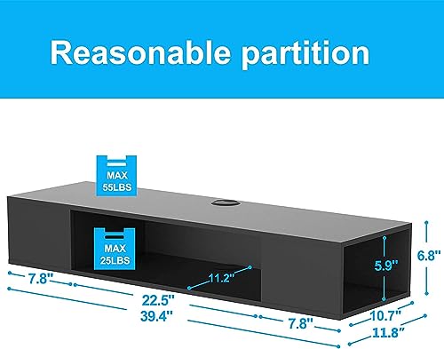 Black Floating TV Stand with Storage Space U9809